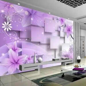 3D Look Drawing Room Wall Paper