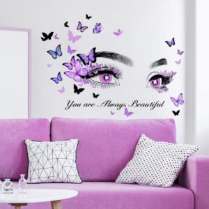 Women Eyes with Butterfly Wall Paper